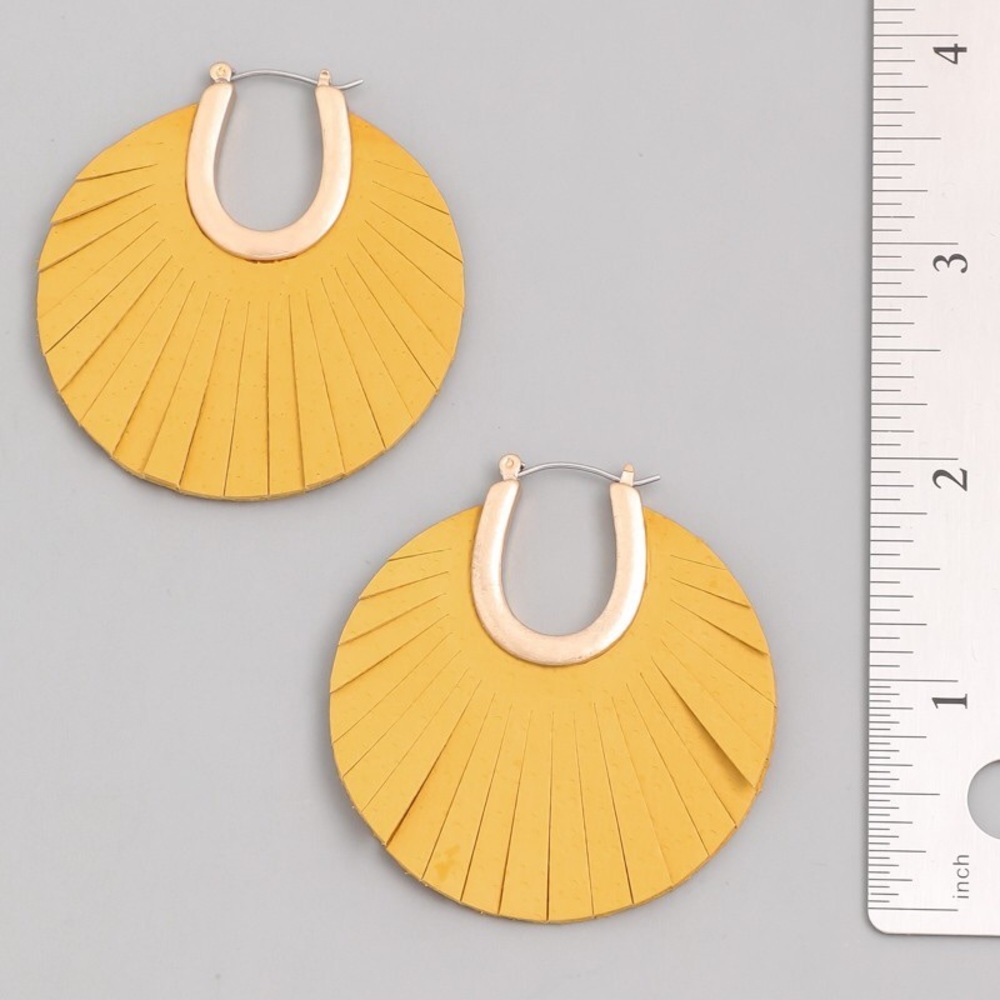 Slay Girl Gray Vegan Leather Earrings - Picture 3 of 3
